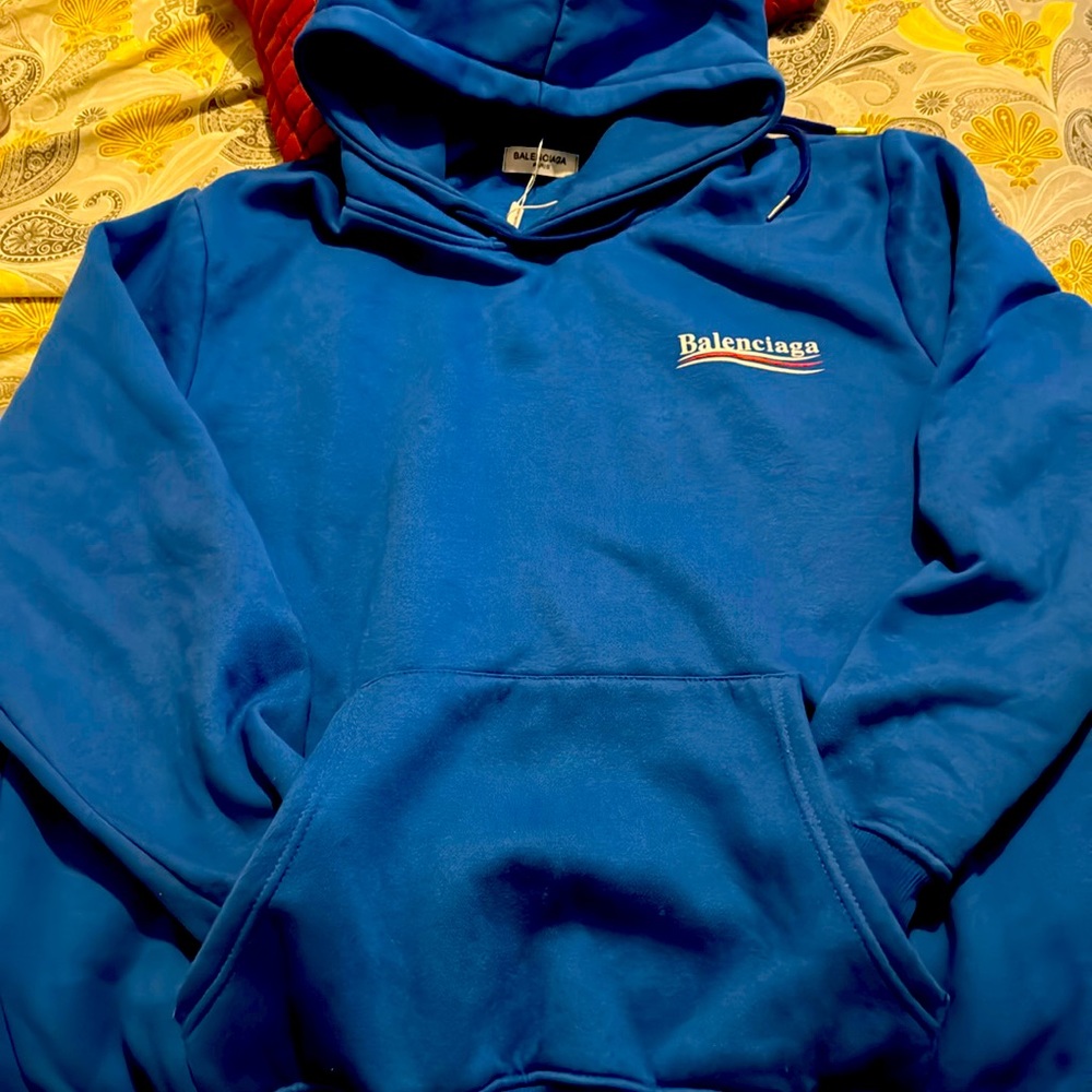 Blue balenciaga hoodie men’s medium used